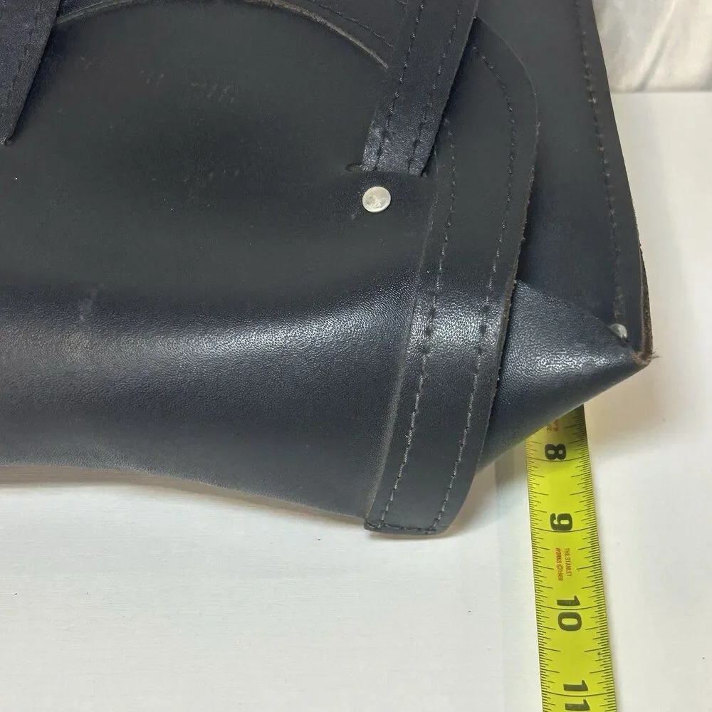 Unbranded Black Leather Double Buckle Saddlebag Motorcycle